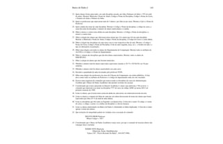 Banco de Dados I 143
23. Quais alunos forma reprovados, em cada disciplina cursada, por falta (Nnúmero de faltas > 25% do total
de aulas). Mostrar: Matricula e Nome do Aluno, Codigo e Nome da Disciplina, Codigo e Nome do Curso,
o Numero de Aulas e Número de faltas.
24. Quais os professores que reprovaram mais de 3 alunos ( por falta ou por nota). Mostrar o Cpf e o Nome do
Professor.
25. Qual a média das notas de cada disciplina. Mostrar o Codigo e Nome da disciplina, o código do curso, a
soma das notas da disciplina, o número de alunos matriculados e a média.
26. Obter a menor e a maior nota obtida em cada disciplina. Mostrar: o Código e Nome da disciplina e a
menor e a maior nota.
27. Obter a relação dos alunos que obtiveram notas menor que 3,0 e maior que 8,0 em cada disciplina.
Mostrar: a Matrícula e Nome do Aluno, Codigo e Nome da disciplina, o Codigo do Curso e a nota obtida.
28. Obter a relação das disciplinas de cada curso com os seus respectivos dias de aula. Mostrar: o Codigo e
Nome do Curso, Codigo e Nome da Disciplina, O dia de aula (segunda, terça, etc.) , o horário da aula e o
tipo (se laboratório ou preleção).
29. Obter uma relação com todos os alunos do Departamento de Computação: Mostrar todos os atributos de
ALUNO e o Codigo e o Nome do Departamento.
30. Obter a relação das disciplinas que não têm alunos matriculados. Mostrar: todos os dados de
DISCIPLINA.
31. Obter a relação de alunos que não fizeram matrículas.
32. Obtenha o número total de alunos reprovados reprovados ((media =( N1*4 + N2*6)/10) <m 10) por
semestre.
33. Obtenha o número total de alunos matriculados em cada curso.
34. Encontre a quantidade de aulas lecionadas pelo professor IVON.
35. Obter uma relação dos professores do curso de Ciências da Computação, em ordem alfabética. A lista
deve conter todos os atributos de Professor e o código do departamento onde ele está vinculado.
36. Escreva uma sequencia de comandos que remova todas as disciplinas do curso de Administração.
(Lembrar que o Banco de Dados Acadêmico não permite exclusão em cascata)
37. Considerando que exista cadastrado no Bancdo Acadêmico o aluno cuja matrícula é 748 escrever o
comando que matricula esse aluno na disciplina 7777 do curso de código ADM, na turma A01/1 do
primeiro semestre de 1999.
38. Listar os alunos, que tiveram notas acima da média de cada turma, em ordem decrescente da nota.
39. Listar os alunos e o número de faltas de cada um, em ordem decrescente de nome dos alunos que foram
reprovados por falta (25 % do total de aulas dadas).
40. Listar as disciplinas que têm aulas na Segunda e na Quarta-feira. A lista deve conter: O codigo e o nome
do curso, o codigo, o nome e os créditos da disciplina e o dia da semana);
41. Listar os alunos matriculados em Banco de Dados I, eliminando as linhas duplicadas. A lista deve conter,
apenas o nome dos alunos;
42. Que restrições de integridade podem ser violadas com a execução do comando:
DELETE FROM Professor
Where Codigo = “FIT”;
43. Considerando que o Banco de Dados Acadêmico esteja vazio, por que o comando de inserção abaixo não
consegue fazer a inclusão.
INSERT INTO Matrícula
(Matrícula, Nome, DataMatricula)
Values (187, “Flavio Rezende Da Matta” , #10-OCT-99#);
 