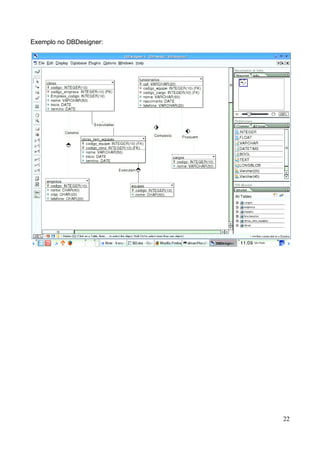 Exemplo no DBDesigner:




                         22
 