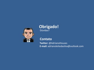 Adriano Leite da Silva
Analista, professor, consultor, colunista de
tecnologia, geek e louco assumido.
E-mail: contato@adrianosilva.net.br
Site: www.adrianosilva.net.br
 