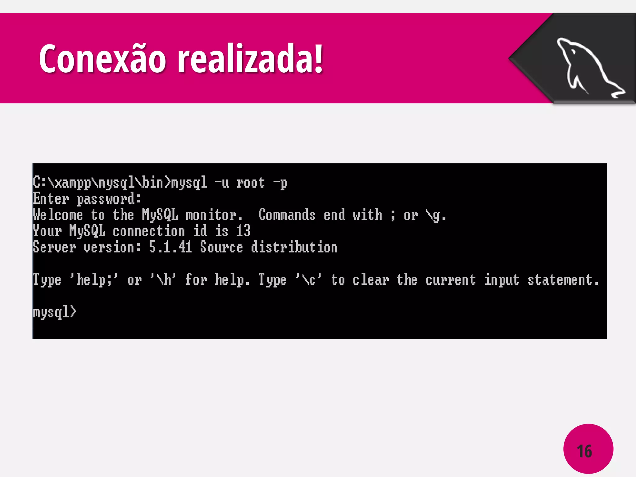 Conexão realizada!

16

 