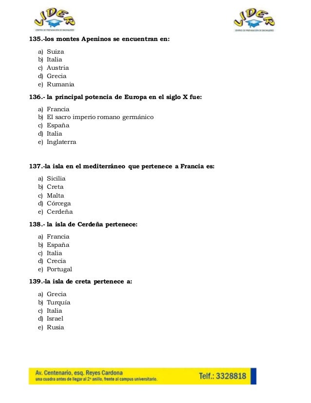 Banco De Preguntas Historia