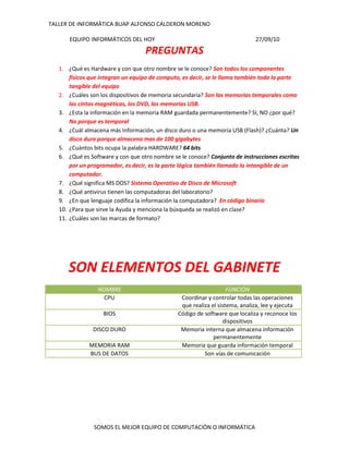 Banco de preguntas y problemas