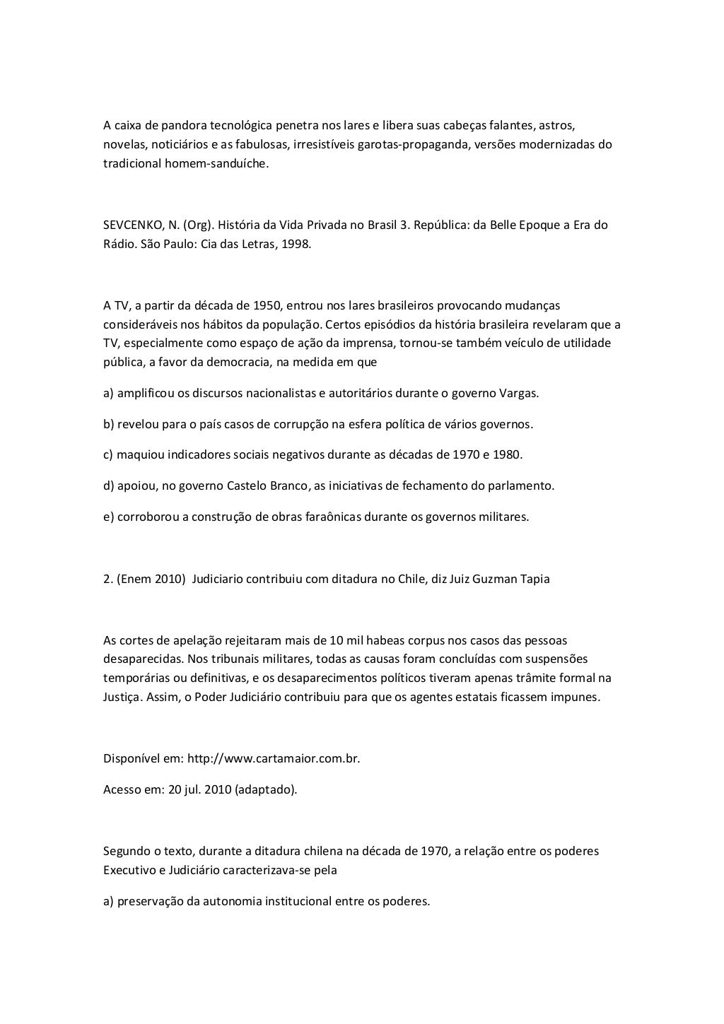 Banco de questões de sociologia