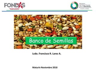 Banco de Semillas
Lcdo. Francisco R. Larez A.
Maturín Noviembre 2018
 