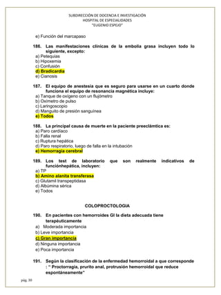 SUBDIRECCIÓN DE DOCENCIA E INVESTIGACIÓN
HOSPITAL DE ESPECIALIDADES
“EUGENIO ESPEJO”
pág. 30
e) Función del marcapaso
186....