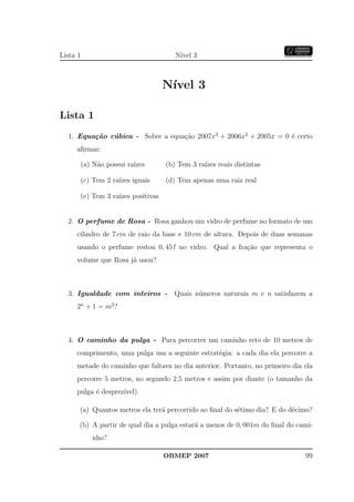 Banco Questoes 2007 Da Obmep