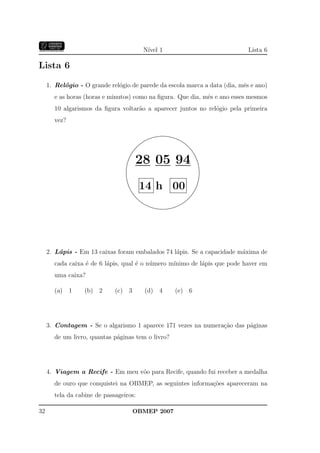 Banco Questoes 2007 Da Obmep