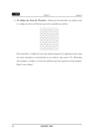 Banco Questoes 2007 Da Obmep
