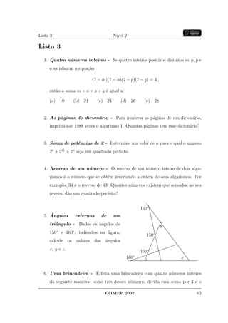 Banco Questoes 2007 Da Obmep