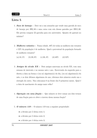 Banco Questoes 2007 Da Obmep