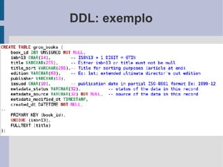 DDL: exemplo 