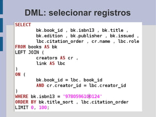 DML: selecionar registros 