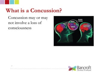 What is a Concussion?
Concussion may or may
not involve a loss of
consciousness




  7
 