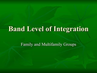 Band Level of Integration Family and Multifamily Groups 