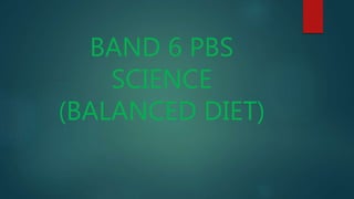 BAND 6 PBS
SCIENCE
(BALANCED DIET)
 