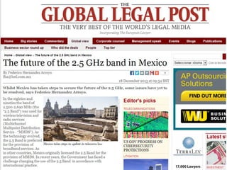 The future of the 2.5 GHz band in Mexico. 