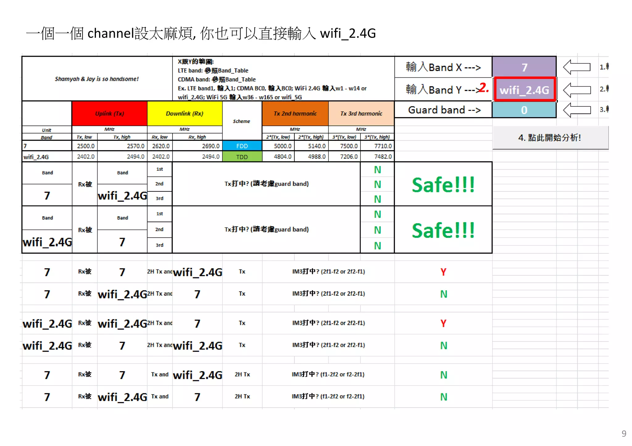 9
2.
一個一個 channel設太麻煩, 你也可以直接輸入 wifi_2.4G
 
