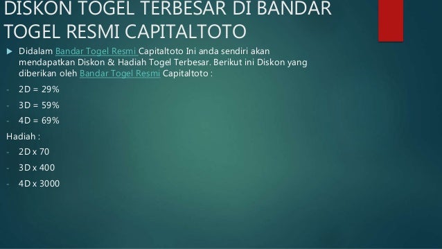 Bandar Togel Diskon 4D 70
, Bandar Togel Resmi Capitaltoto