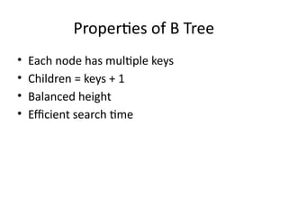 In-Depth Exploration of B Trees and B+ Trees in Data Structures | PPTX
