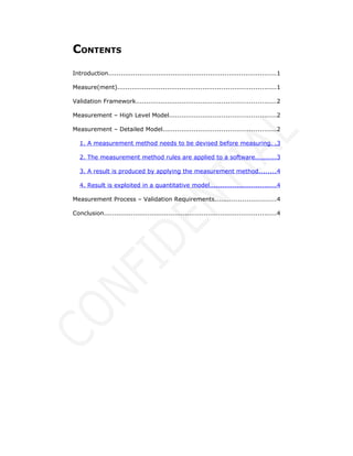 SOFTWARE MEASUREMENT A PROCESS MODEL | DOC