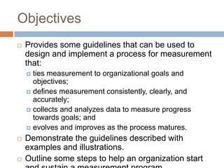 SOFTWARE MEASUREMENT ESTABLISHING A SOFTWARE MEASUREMENT PROCESS
