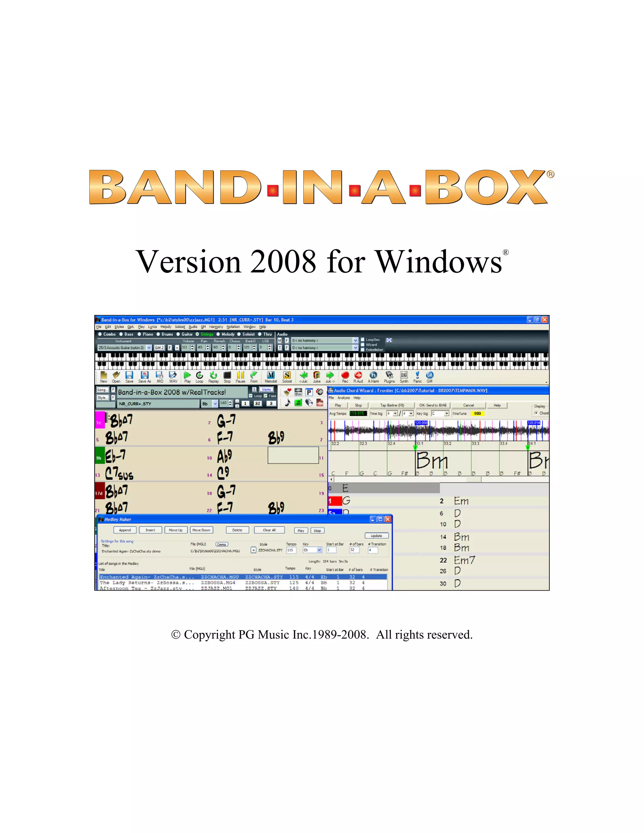 Band In A Box 2008 Upgrade Manual