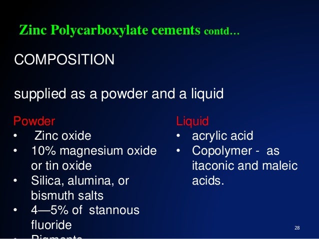 zinc composition phosphate cement of cements bonding and Banding zinc composition phosphate cement of cements bonding and Banding