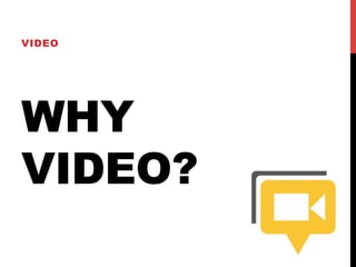 WHY
VIDEO?
VIDEO
 