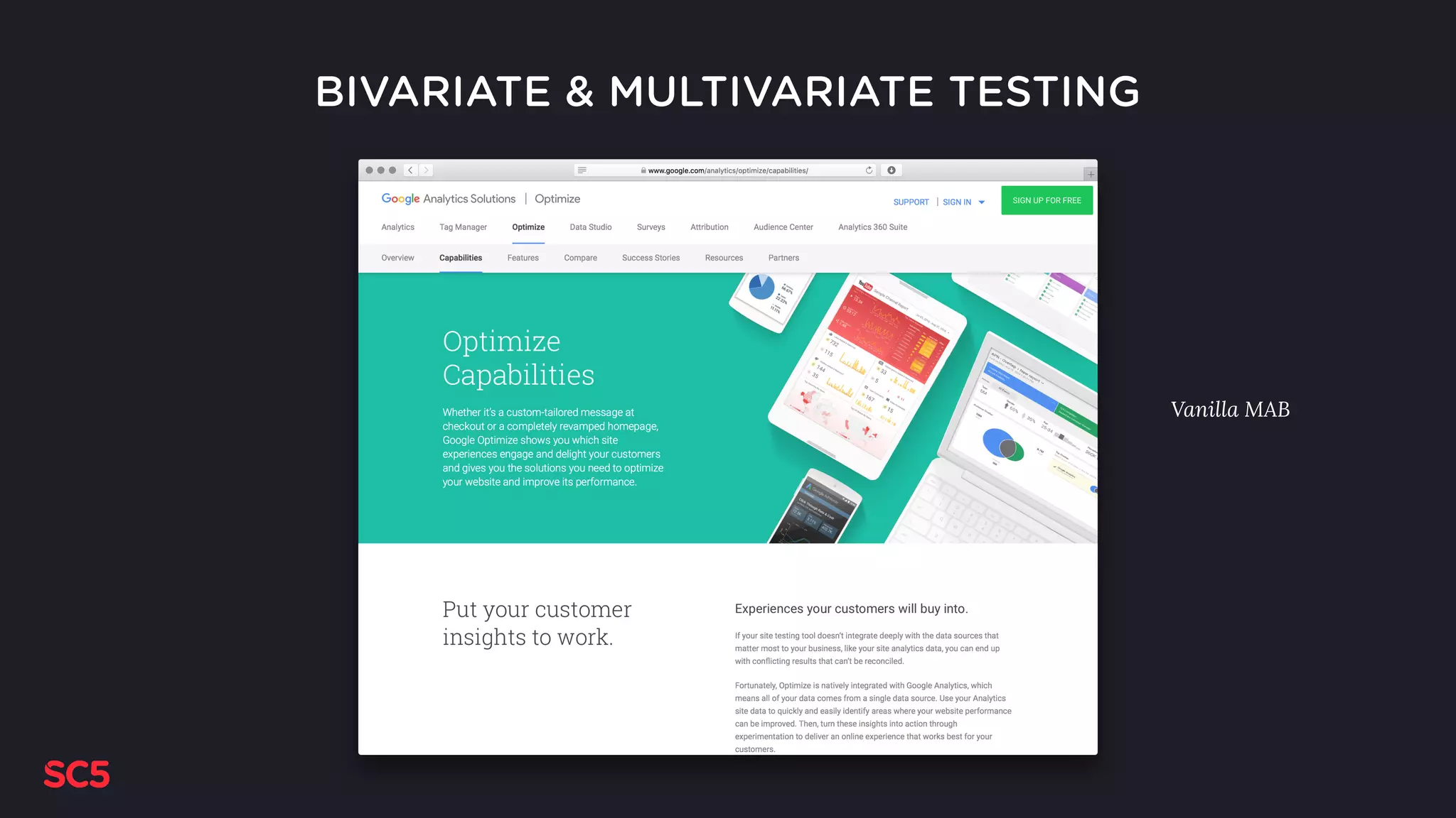 BIVARIATE & MULTIVARIATE TESTING
Vanilla MAB
 