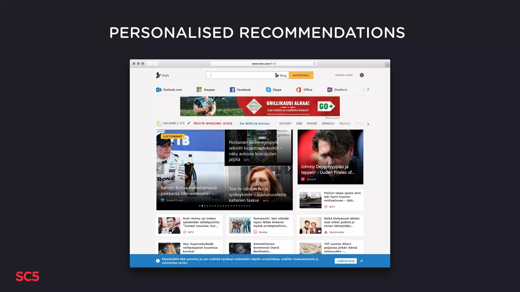 PERSONALISED RECOMMENDATIONS
 