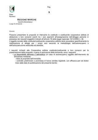 Maiolati Spontini Ancona Bando Comune autocostruzione