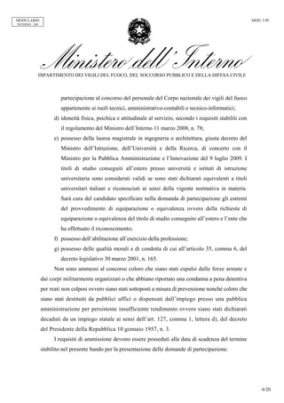 Bando Concorso Vice Direttori Vigili del Fuoco 2014