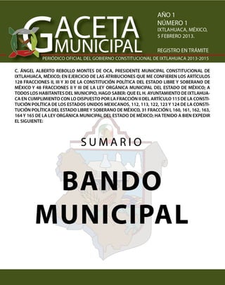 Bando Municipal Ixtlahuaca 2013