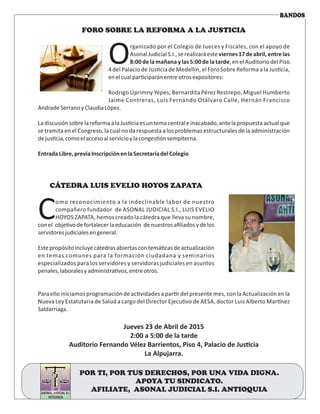 ASONAL JUDICIAL S.I.
ANTIOQUIA
ASONAL JUDICIAL S.I.
ANTIOQUIA
 