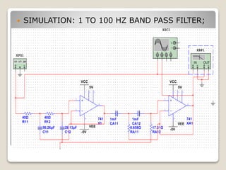  SIMULATION: 1 TO 100 HZ BAND PASS FILTER;
 