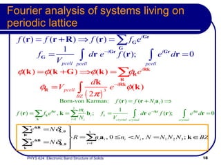 Fourier analysis of systems living on periodic lattice 