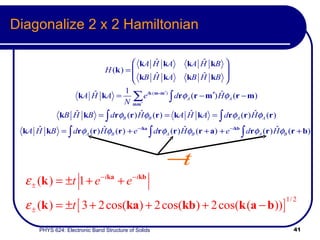 Diagonalize 2 x 2 Hamiltonian 