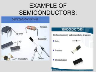 EXAMPLE OF
SEMICONDUCTORS:
 
