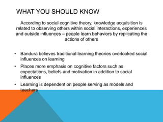 Bandura social cognitive theory PPT