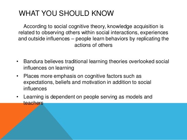 bandura social cognitive theory bandura s social cognitive theory