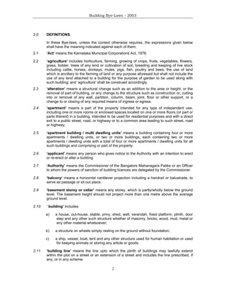 Bangalore building-byelaws- 2003 | PDF