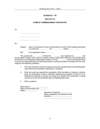 Bangalore building-byelaws- 2003 | PDF