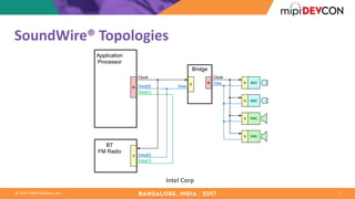 ©	2017	MIPI	Alliance,	Inc.
SoundWire®	Topologies
7
Intel	Corp
 