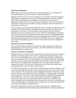 Bangalore real estate | DOC