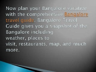 Bangalore travel guide