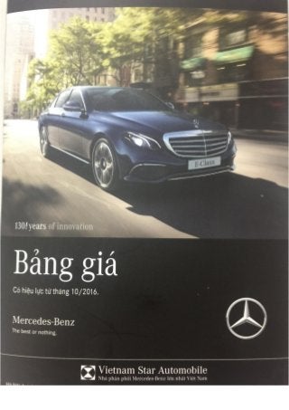 Bảng báo giá xe hơi Mercedes Việt Nam chính hãng tốt nhất