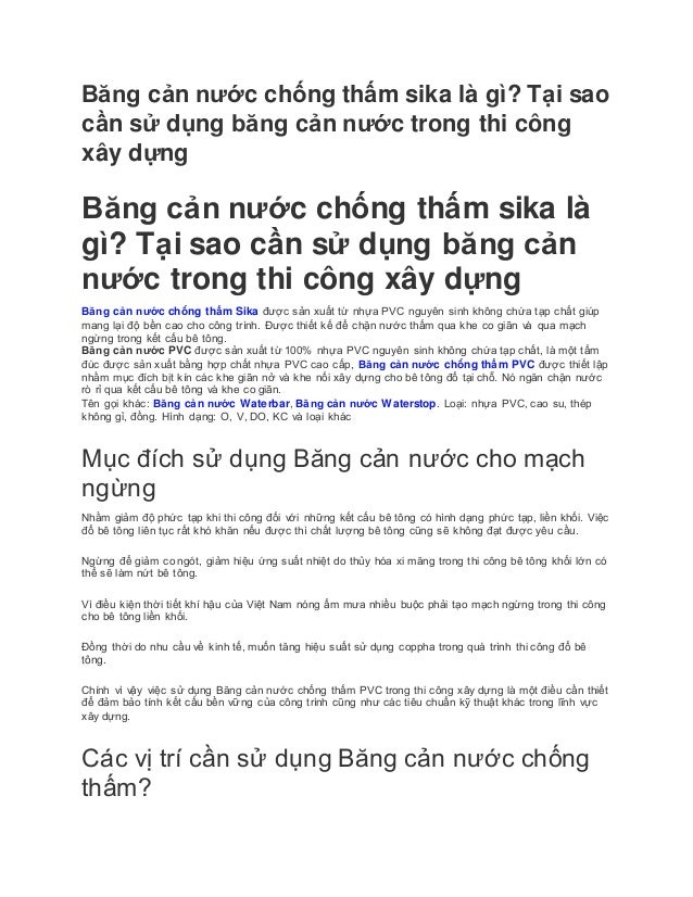 Hướng Dẫn Sử Dụng Băng Cản Nước Băng Cản Nước La Gi Cung Cấp Băng C