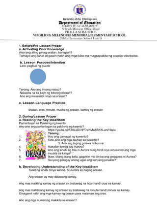 Lesson Plan Mathematics 1 Quarter 4-week 6 | DOCX