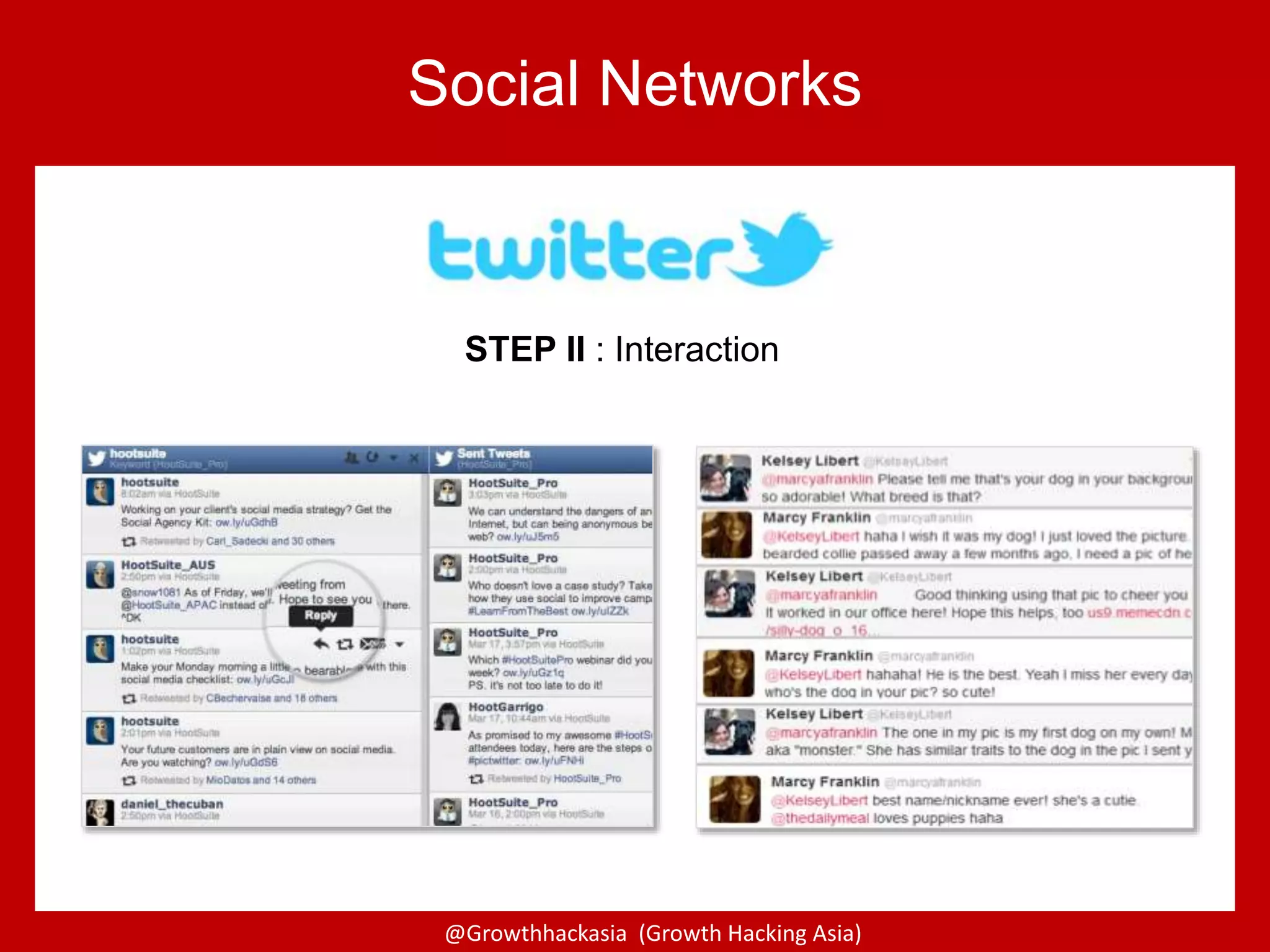@Growthhackasia (Growth Hacking Asia)
Social Networks
STEP II : Interaction
 