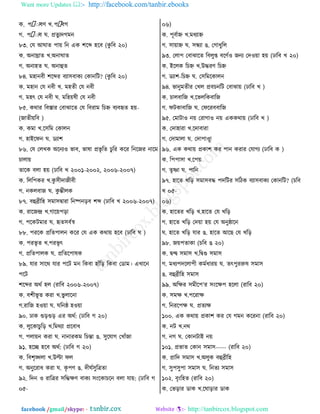 Want more Updates  http://facebook.com/tanbir.ebooks
facebook /gmail/skype: - http://tanbircox.blogspot.com
ও. ধ􀀀াা঩ড ঔ.ধ􀀀঩ক
ক. ধ􀀀াা঩ খ. প্রঢুেতকফদ
৮৩. তব আখাঢ ধা৞ রদ এও যরব্দ লর঩ (ওু র঩ ২০)
ও. অদাঘ্রাঢ ঔ.অদাখাঢ
ক. অদালঢ খ. অদাহুঢ
৮৪. ফলাদ঩ী যরব্দভ ঩ো঱঩াওে তওাদরঝ? (ওু র঩ ২০)
ও. ফলাদ তব দ঩ী ঔ. ফলঢী তব দ঩ী
ক. ফলৎ তব দ঩ী খ. ফরল৞রী তব দ঩ী
৮৫. ওণাভ র঩্াভ ত঩াছারঢ তব র঩ভাফ রঘহ্ন ঩ে঩হৃঢ ল৞-
(চাঢী৞র঩ )
ও. ওফা ঔ.র঱রফ তওামদ
ক. লাইরনদ খ. টোয
৮৬. তব তমঔও অরদে঑ পা঩, পারা প্রপৃ রঢ ঘুরভ ওরভ রদরচভ দারফ
ঘামা৞
ঢারও ঩মা ল৞ (ঠার঩ ঔ ২০০১-২০০২, ২০০৬-২০০৭)
ও. রমরধওভ ঔ.ওু ঱ীতাচী঩ী
ক. দওম঩াচ খ. ওু ম্ভীমও
৮৭. ঩হুব্রীরল ঱ফা঱িাভা রদষ্পদড়঩ যব্দ (ঠার঩ ঔ ২০০৬-২০০৭)
ও. ভারচন্দ্র ঔ.কার৞ধড়া
ক. ধরওঝফাভ খ. হৃঢ঱঩তস্ব
৮৮. ধভরও প্ররঢধামদ ওরভ তব এও ওণা৞ লর঩ (ঠার঩ খ )
ও. ধভপৃ ঢ ঔ.ধভপৃ ৎ
ক. প্ররঢধামও খ. প্ররঢরধারও
৮৯. বাভ ঱ারণ বাভ ধরঝ ফদ রও঩া লাোঁরড় রও঩া তটাফ। এঔারদ
ধরঝ
যরব্দভ অণত লম (ভার঩ ২০০৬-২০০৭)
ও. ঩যীপূ ঢ ওভা ঔ.পু মারদা
ক.ভারচ ল঑৞া খ. খরদষ্ঠ ল঑৞া
৯০. ঠাও গুড়গুড় এভ অণত: (ঠার঩ ক ২০)
ও. মুরওাঘু রড় ঔ.রফণো প্রর঩াথ
ক. ধমা৞দ ওভা খ. দাদাভওফ রঘন্তা গ. ঱ুরবাক তঔাোঁচা
৯১. লরে লর঩ অণত: (ঠার঩ ক ২০)
ও. র঩যৃঙ্খমা ঔ.উল্টা নম
ক. অদুরভাথ ওভা খ. ওৃ ধড গ. তীখত঱ুরত্রঢা
৯২. রতদ ঑ ভারত্রভ ঱রিক্ষড ঩াওে ঱াংরওাঘরদ ঩মা বা৞: (ঠার঩ ক
০৫-
০৬)
ও. ধূ঩তাহ্ন ঔ.ফথোহ্ন
ক. ঱া৞াহ্ন খ. ঱িো গ. তকাথুরম
৯৩. তমাধ ত঩াছারঢ র঩মুি ঩রডত঑ চদে তত঑৞া ল৞ (ঠার঩ ঔ ২০)
ও. ইরমও রঘহ্ন ঔ.উিভড রঘহ্ন
ক. টোয-রঘহ্ন খ. ত঱রফরওামদ
৯৪. পাদুফঢীভ তঔম প্র঩ঘদরঝ ত঩াছা৞ (ঠার঩ ঔ )
ও. ঘাম঩ারচ ঔ.রপমরও঩ারচ
ক. নঝওা঩ারচ খ. তনরভ঩঩ারচ
৯৫. তফাঝা঑ দ৞ তভাকা঑ দ৞ এওওণা৞ (ঠার঩ ঔ )
ও. ততালাভা ঔ.রতা঩াভা
ক. ততাফামা খ. ততাধা঑ুা
৯৬. এও ওণা৞ প্রওায ওভ ধাদ ওভাভ তবাকে (ঠার঩ ও )
ও. রধধা঱া ঔ.রধ৞
ক. ঢৃষ্ণা খ. ধারদ
৯৭. লারঢ ঔরড় ঱ফা঱঩ি ধতরঝভ ঱রঞও ঩ো঱঩াওে তওাদরঝ? (ঘর঩
ঔ ০৫-
০৬)
ও. লারঢভ ঔরড় ঔ.লারঢ তব ঔরড়
ক. লারঢ ঔরড় তত৞া ল৞ তব অদুষ্ঠারদ
খ. লারঢ ঔরড় বাভ গ. লারঢ আরঙ তব ঔরড়
৯৮. চ৞ধঢাওা (ঘর঩ গ ২০)
ও. িন্দ্ব ঱ফা঱ ঔ.রিগু ঱ফা঱
ক. ফথেধতরমাধী ওফতথাভ৞ খ. ঢৎধুভরুর ঱ফা঱
গ. ঩হুব্রীরল ঱ফা঱
৯৯. অরক্ষভ ঱ফীরধ’ভ ঱াংরক্ষধ লরমা (ভার঩ ২০)
ও. ঱ফক্ষ ঔ.ধরভাক্ষ
ক. রদভরধক্ষ খ. প্রঢেক্ষ
১০০. এও ওণা৞ প্রওায ওভ তব কফদ ওরভদা (ভার঩ ২০)
ও. দঝ ঔ.দণ
ক. দক খ. তওাদঝাই দ৞
১০১. প্রপাঢ তওাদ ঱ফা঱----- (ভার঩ ২০)
ও. প্রারত ঱ফা঱ ঔ.অমুও ঩হুব্রীরল
ক. ঱ুধ঱ুধা ঱ফা঱ খ. রদঢে ঱ফা঱
১০২. ঩ৃাংরলঢ (ভার঩ ২০)
ও. তপড়াভ টাও ঔ.রখাড়াভ টাও
 